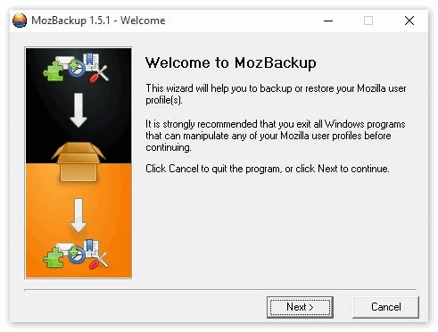 Программа MozBackup